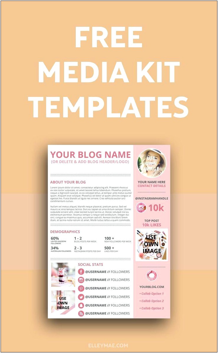 Free Media Kit Template For Bloggers