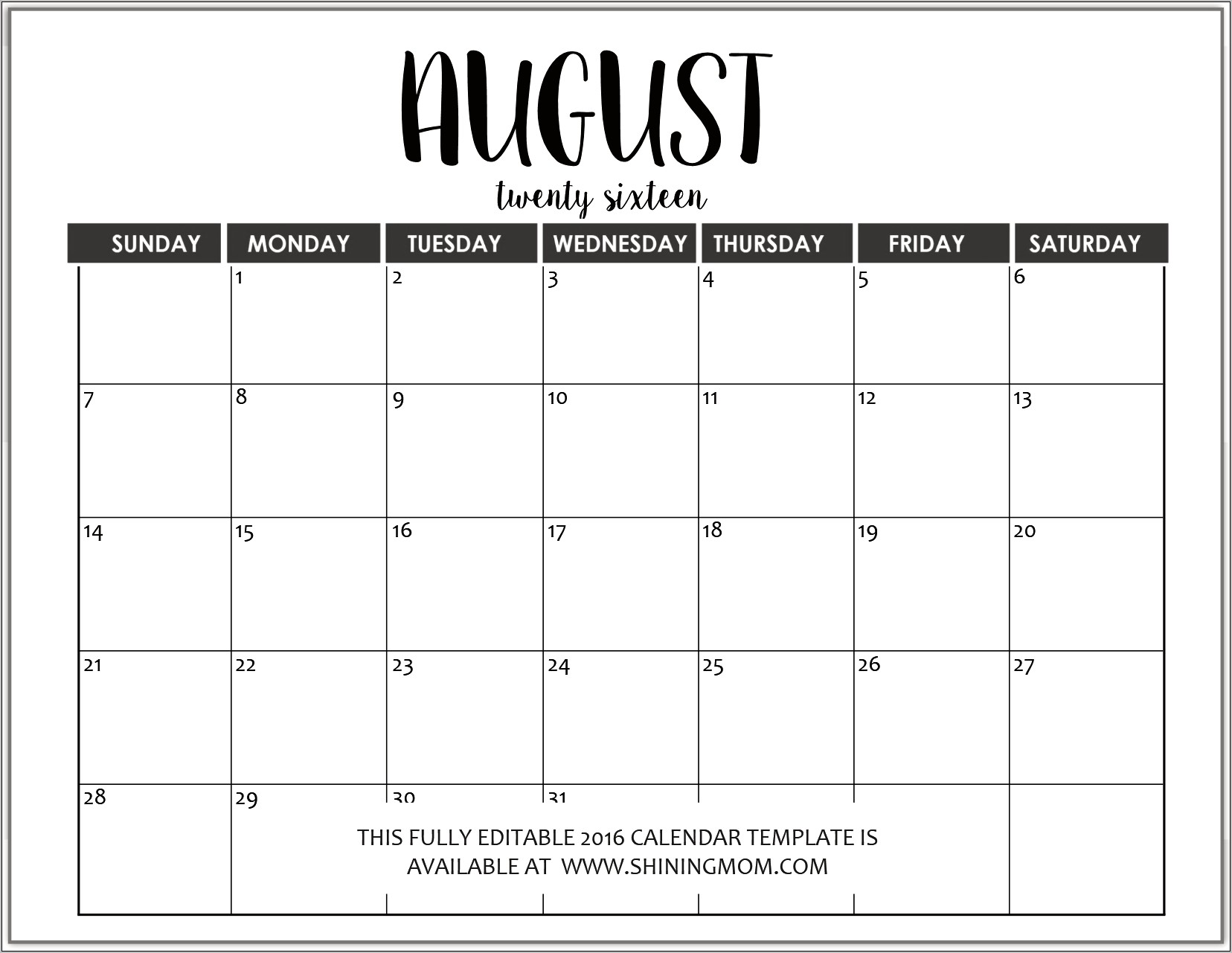 Free Microsoft Word Calendar Template 2016 Resume Example Gallery