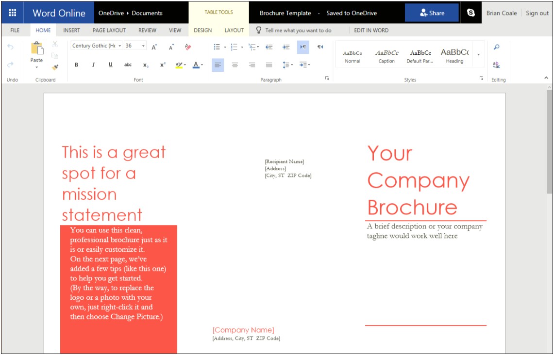 Free Online Brochure Templates Microsoft Word