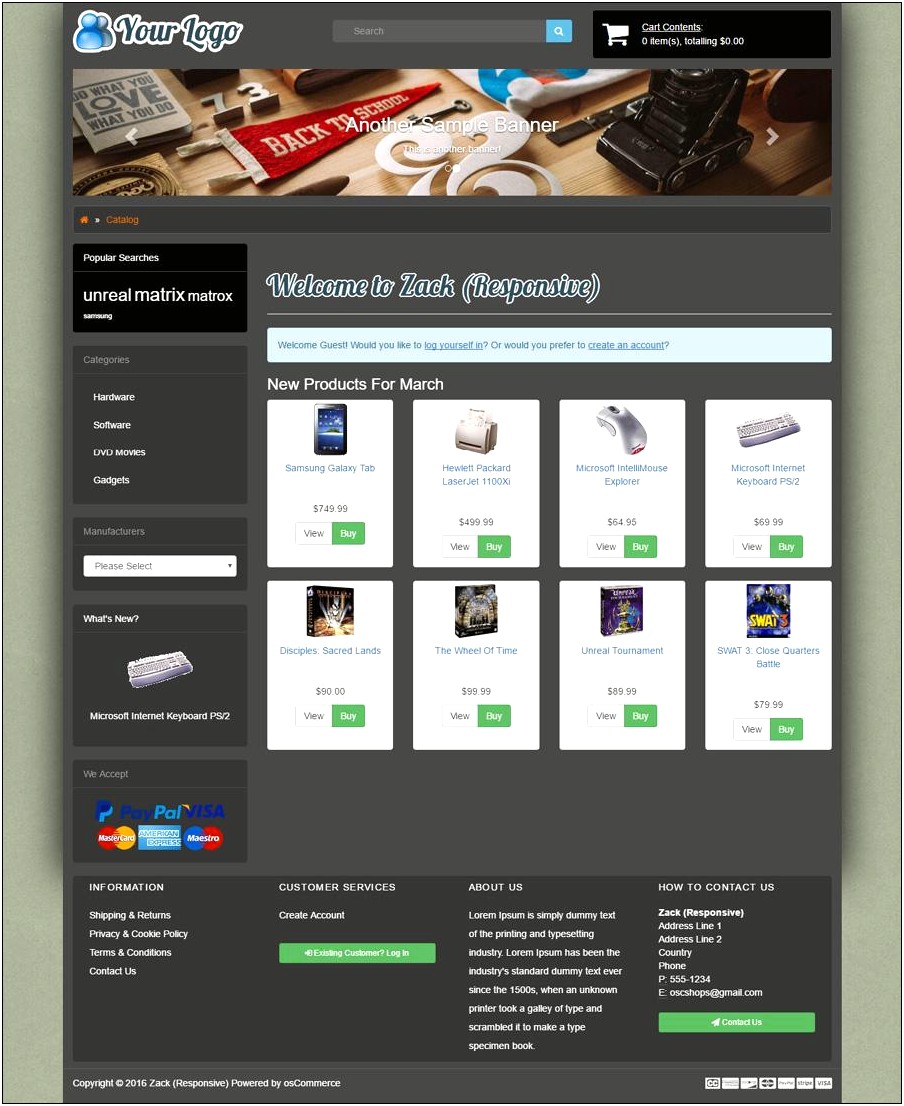 Free Oscommerce Templates 2.3 4