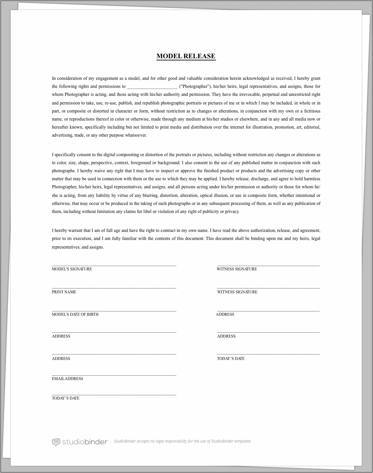 Free Photography Forms Templates For Photographers Resume Example Gallery