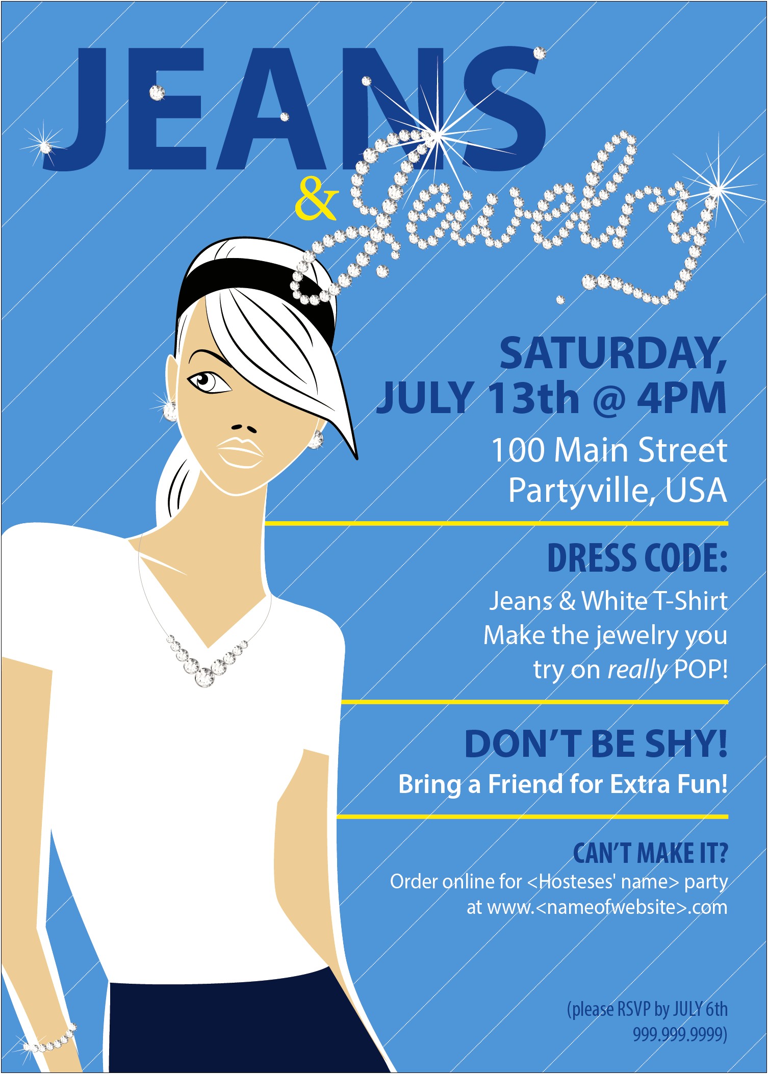 Free Printable Jewelry Party Invitation Template