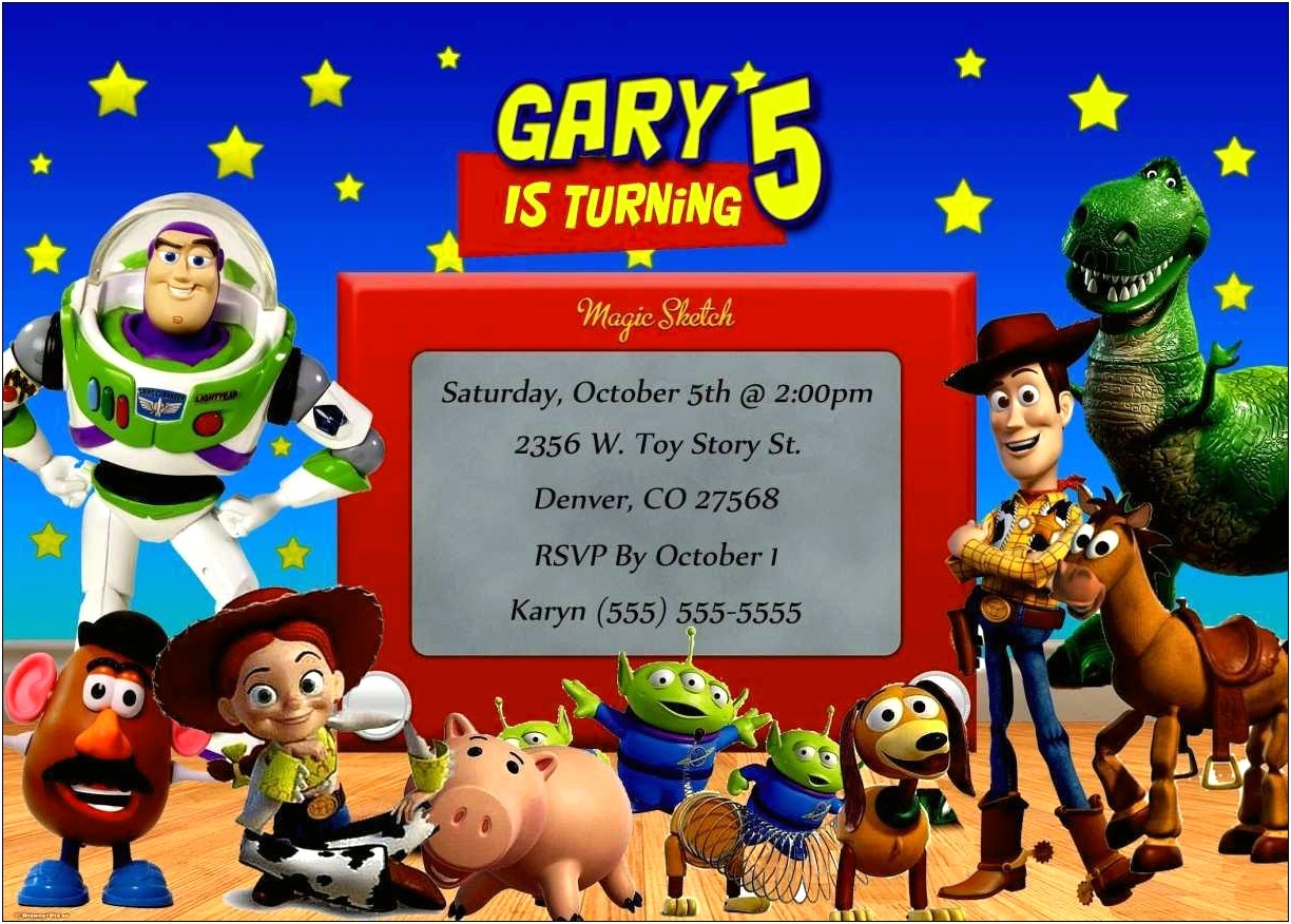 Free Printable Toy Story Invitation Template