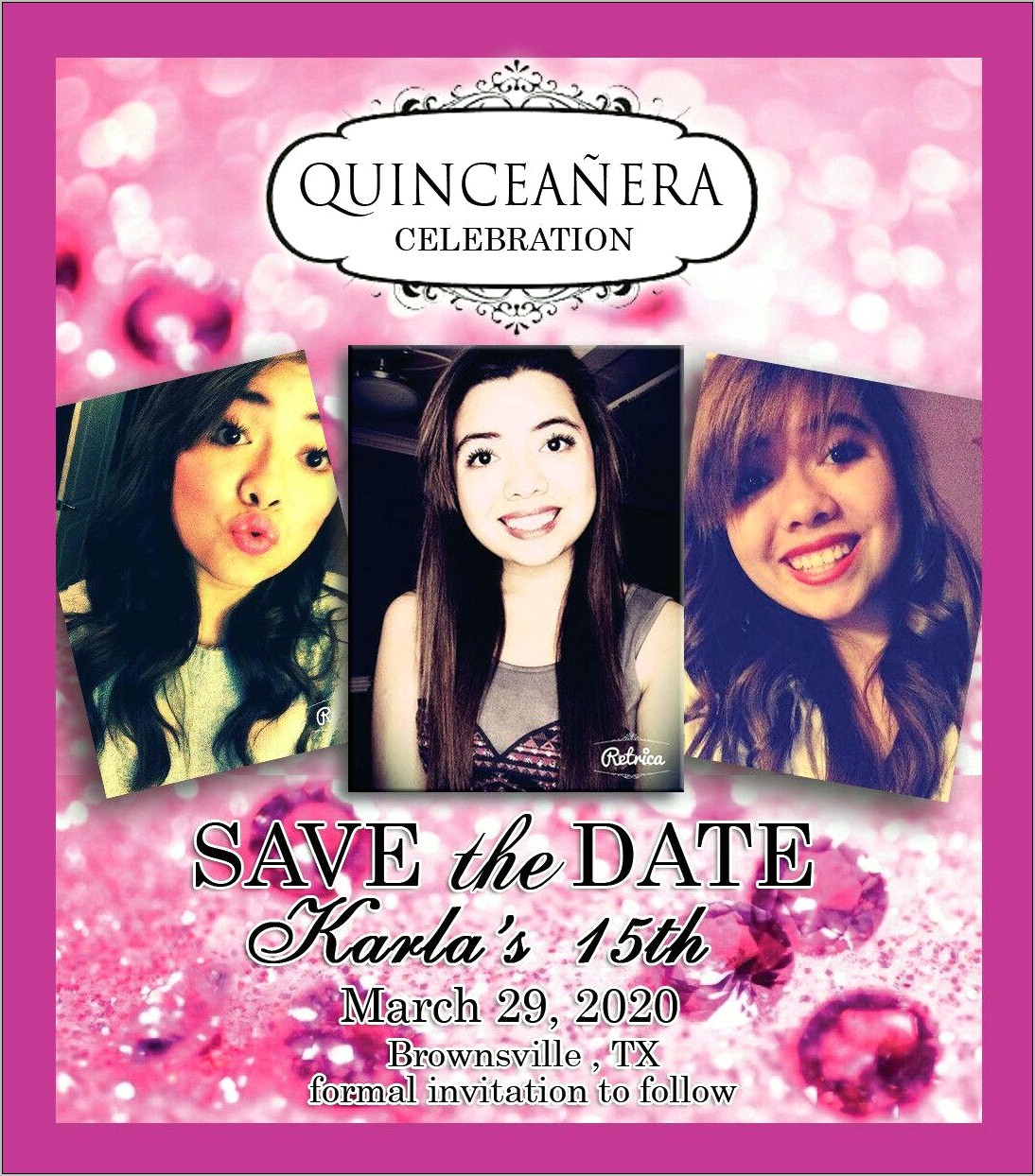 Free Quinceanera Save The Date Templates Resume Example Gallery