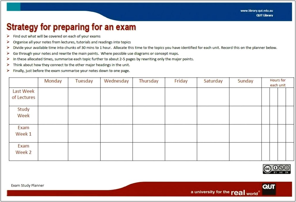 Free Study Plan Template For Students