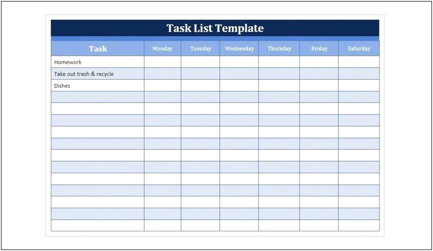 Free To Do List Template Word