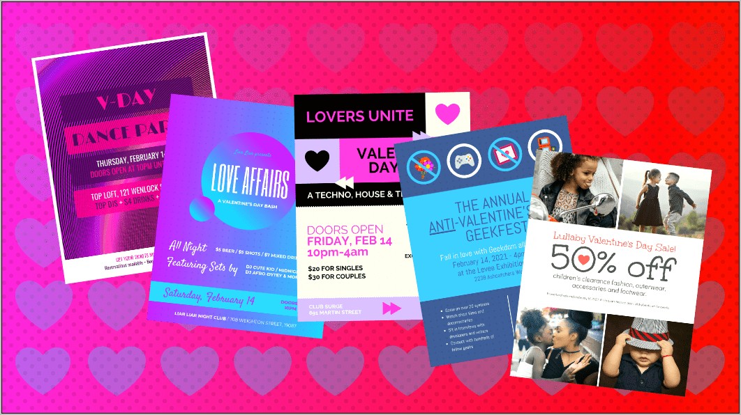 Free Valentine Day Dance Flyer Template
