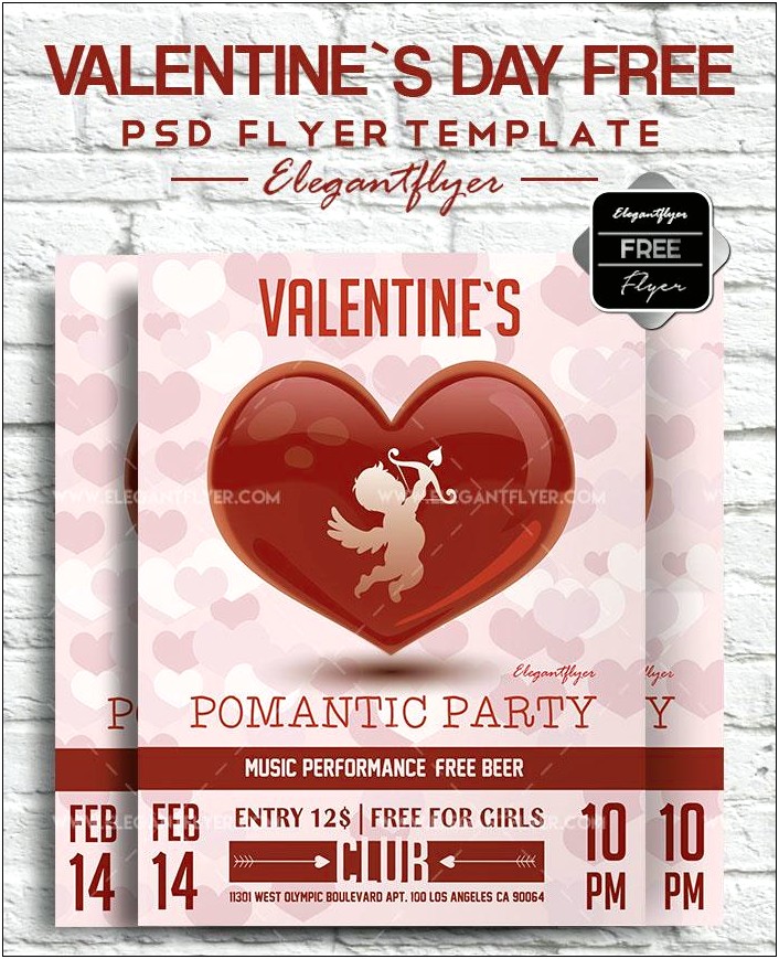 Free Valentines Day Flyer Template Psd