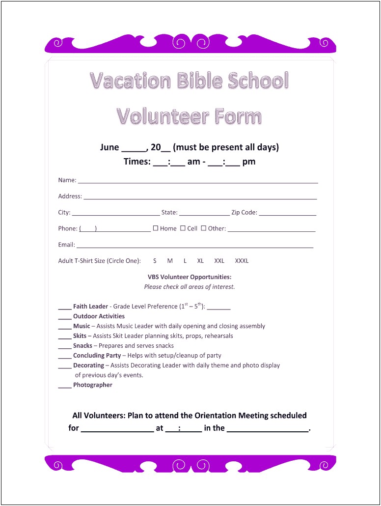 Free Volunteer Sign In Sheet Template