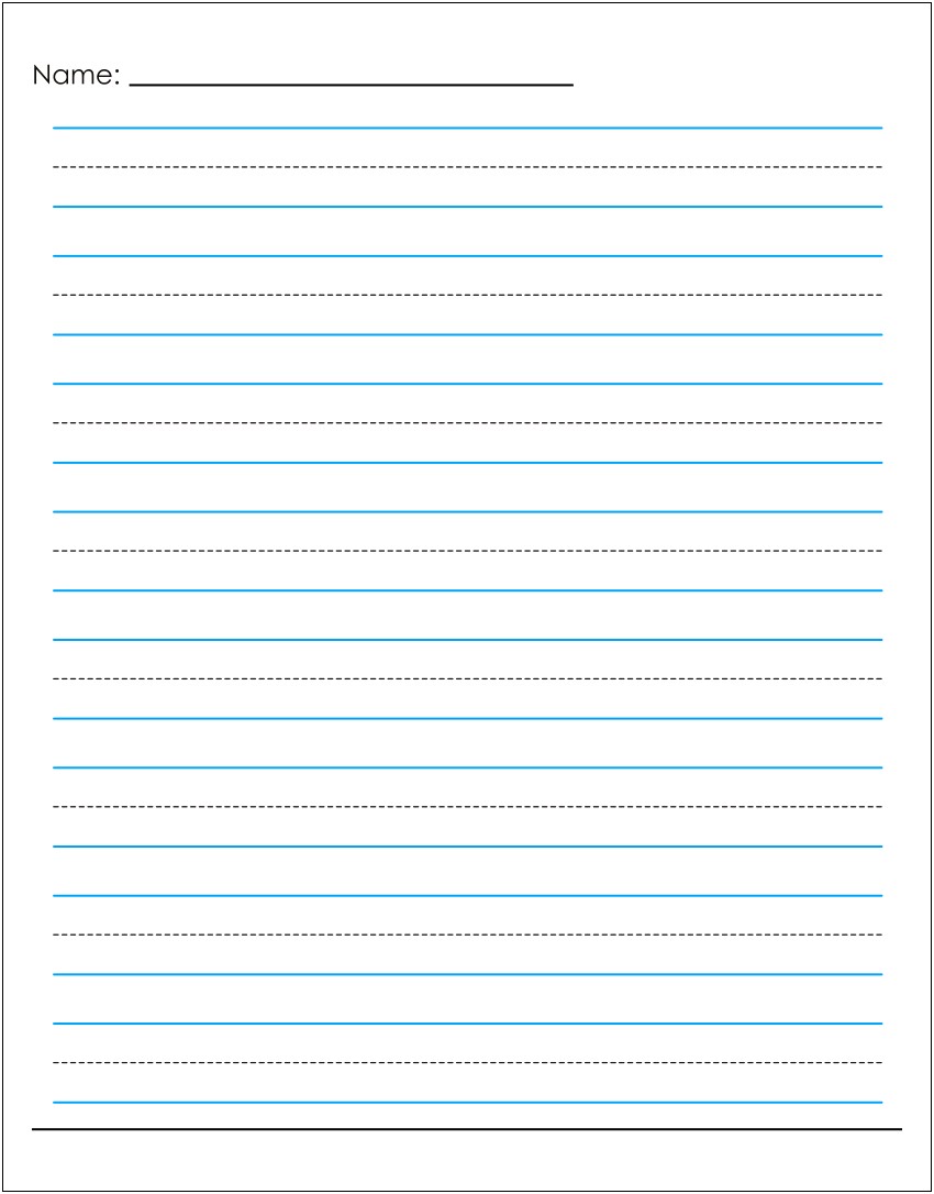 Free Writing Paper Template For Kindergarten