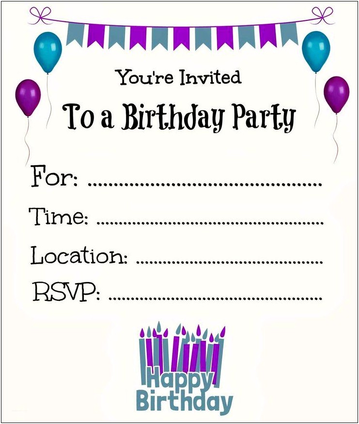 Girl Birthday Party Invitation Templates Free