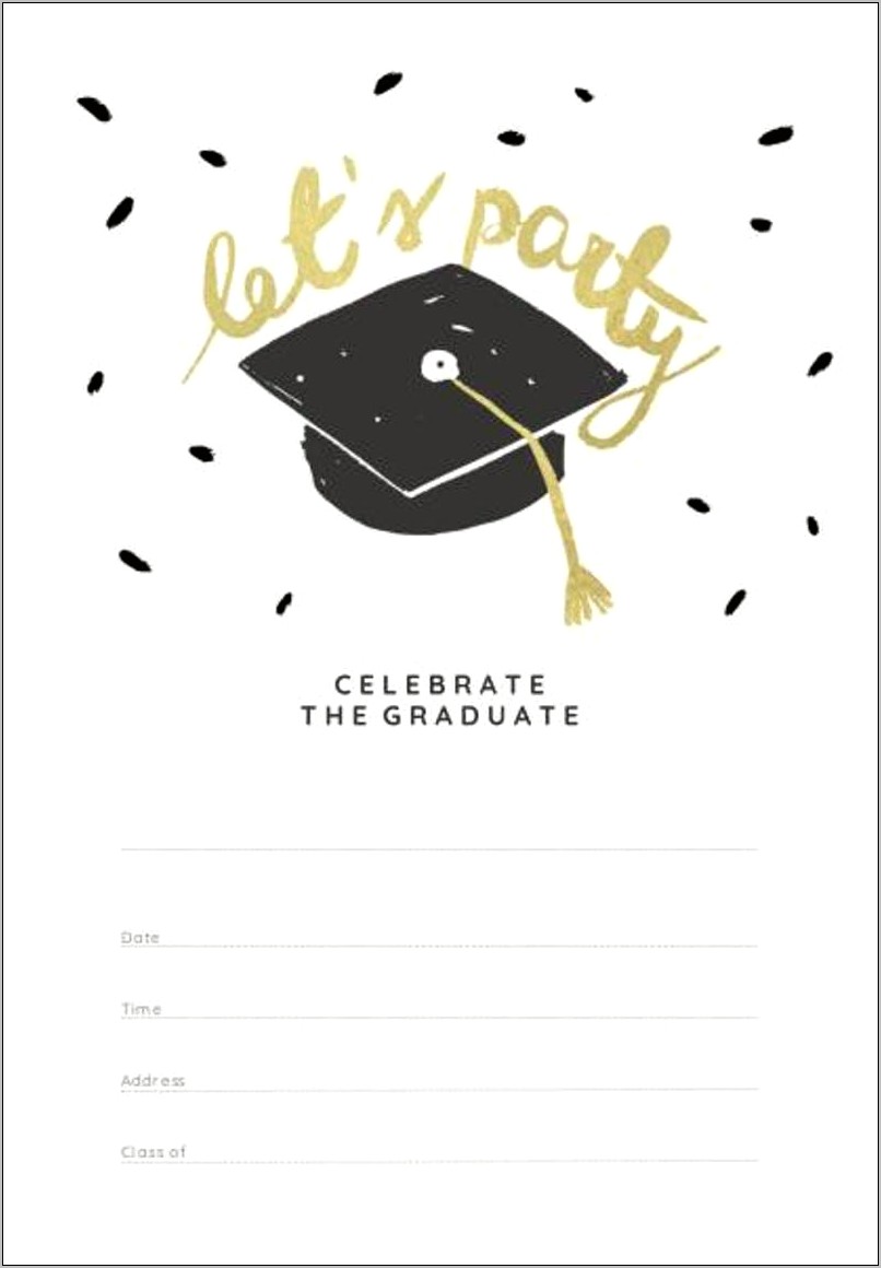 Graduation Invitation Card Template Free Download Resume Example Gallery