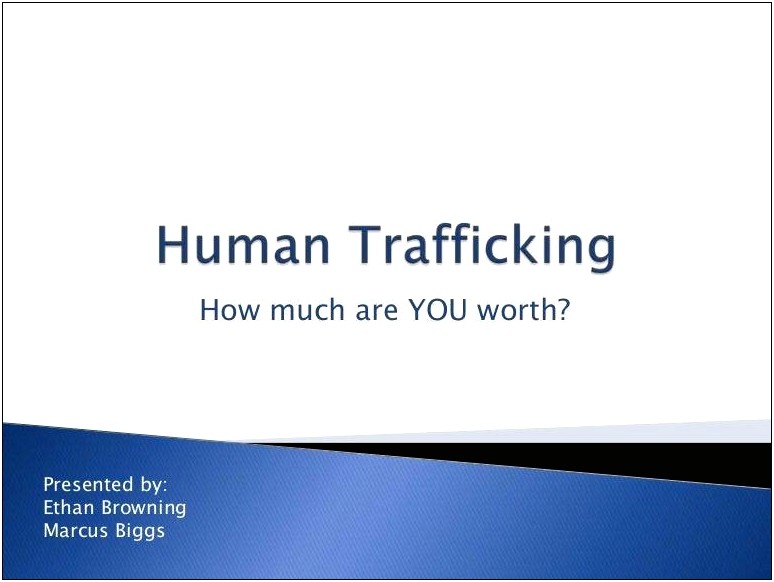 Human Trafficking Ppt Template Free Download