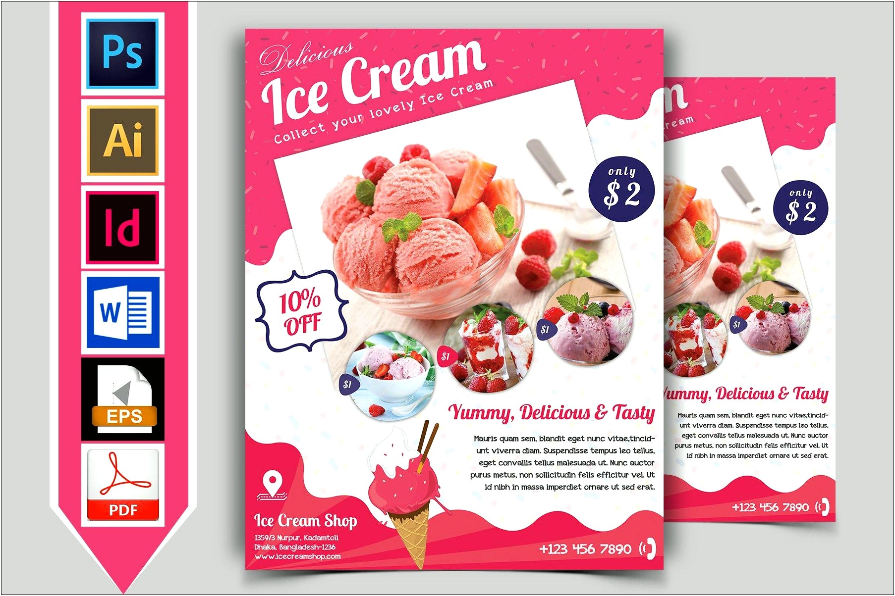 Ice Cream Brochure Template Free Download