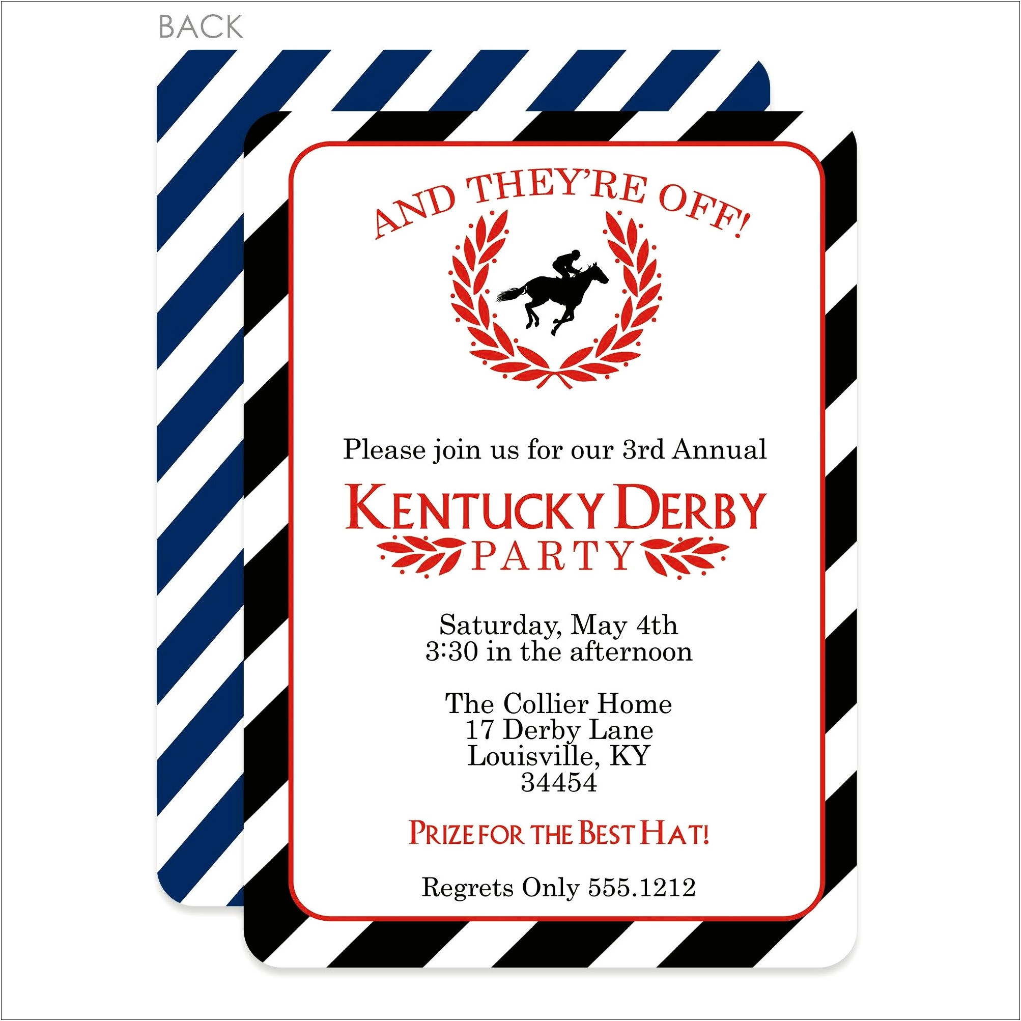 Kentucky Derby Party Invitations Templates Free Resume Example Gallery