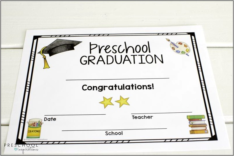 Kindergarten Graduation Certificate Template Free Download Resume