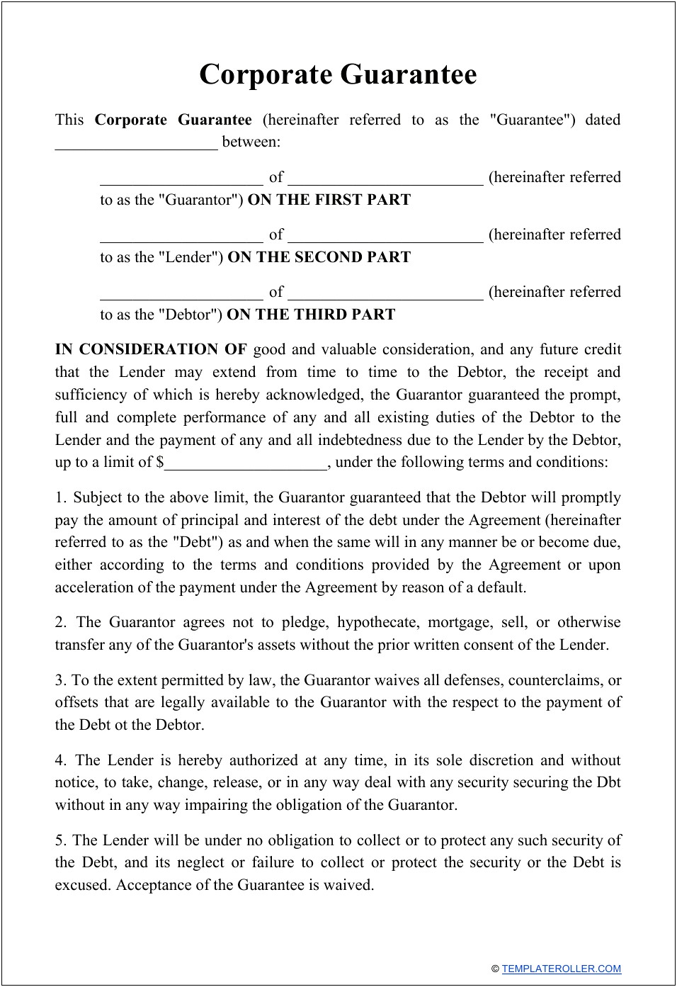 Loan Agreement With Guarantor Free Template