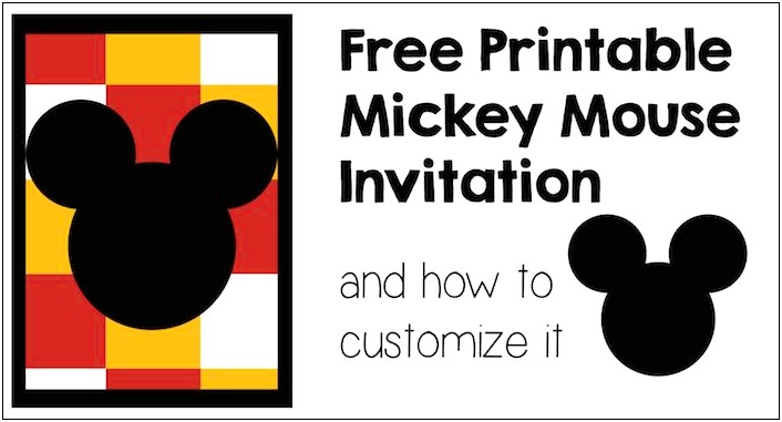 Mickey Mouse Invitation Template Free Download