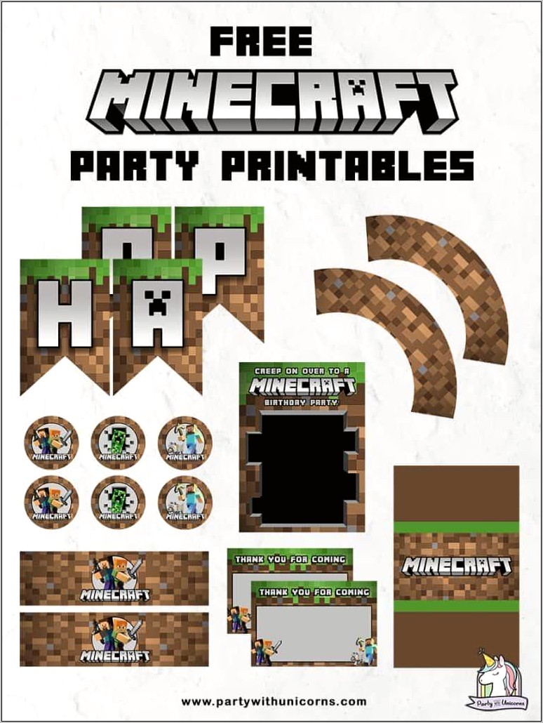Minecraft Birthday Party Invitations Templates Free