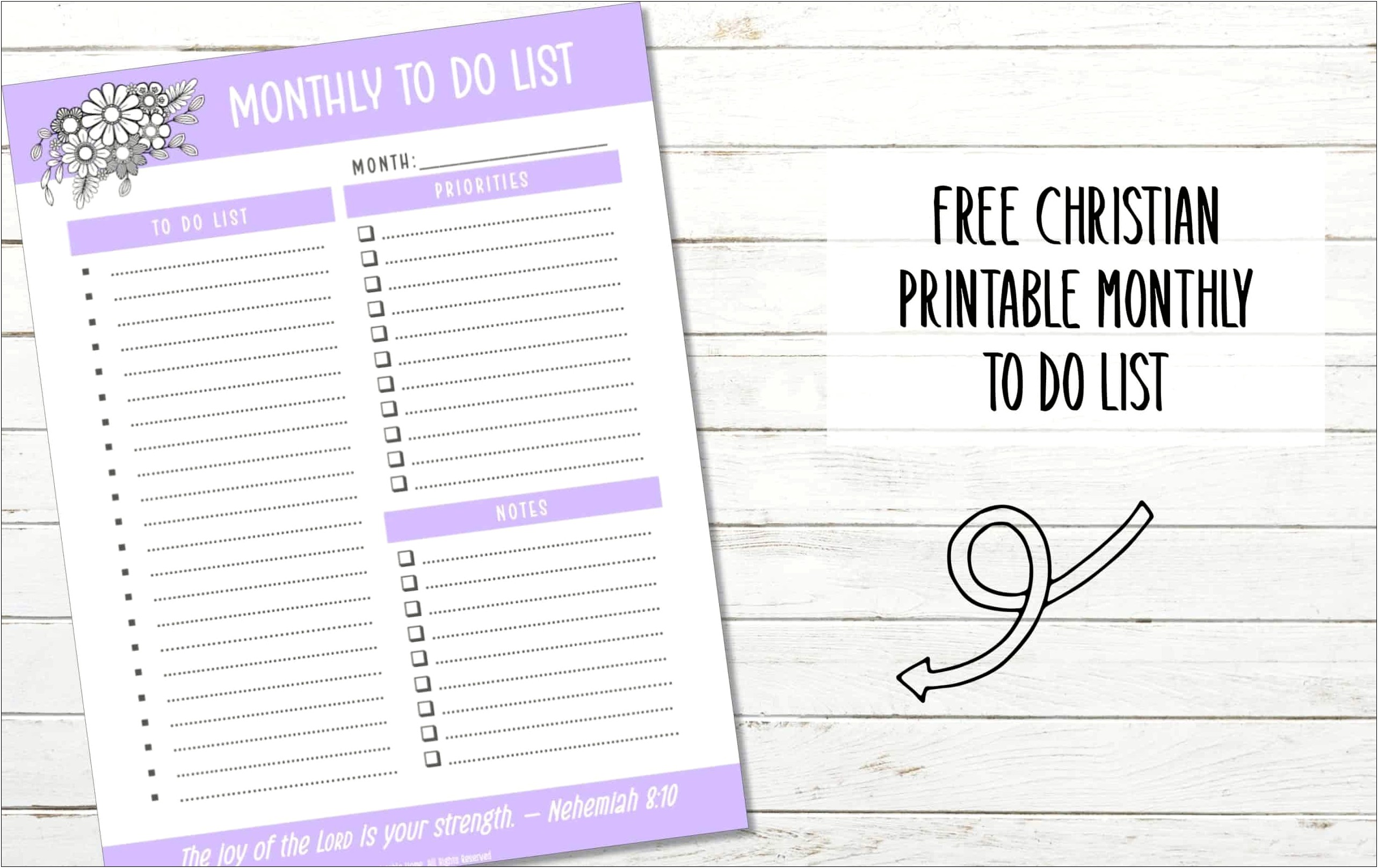 Monthly To Do List Template Free