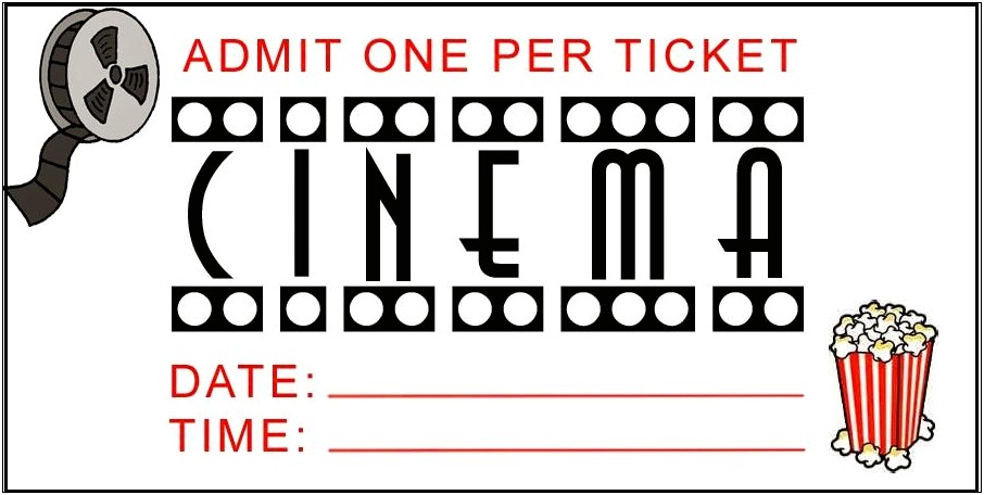 Movie Ticket Template Free Download Microsoft