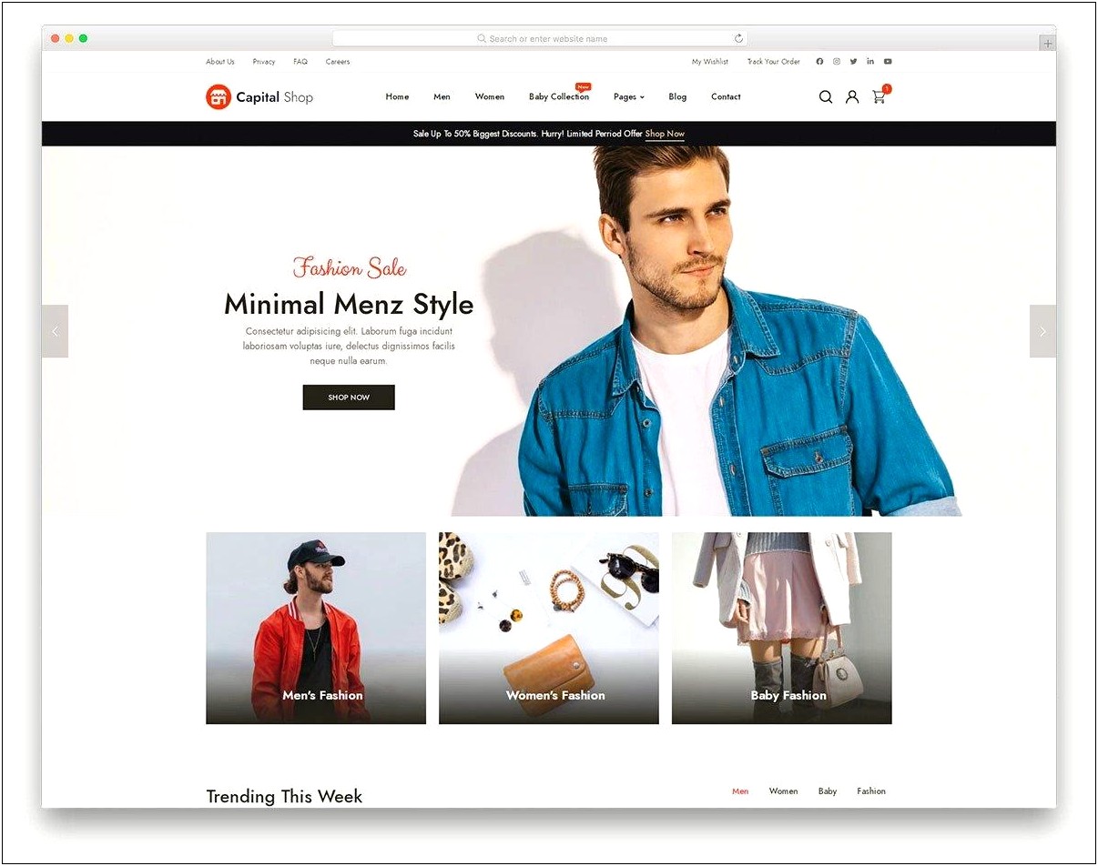 One Page Ecommerce Html Template Free Resume Example Gallery
