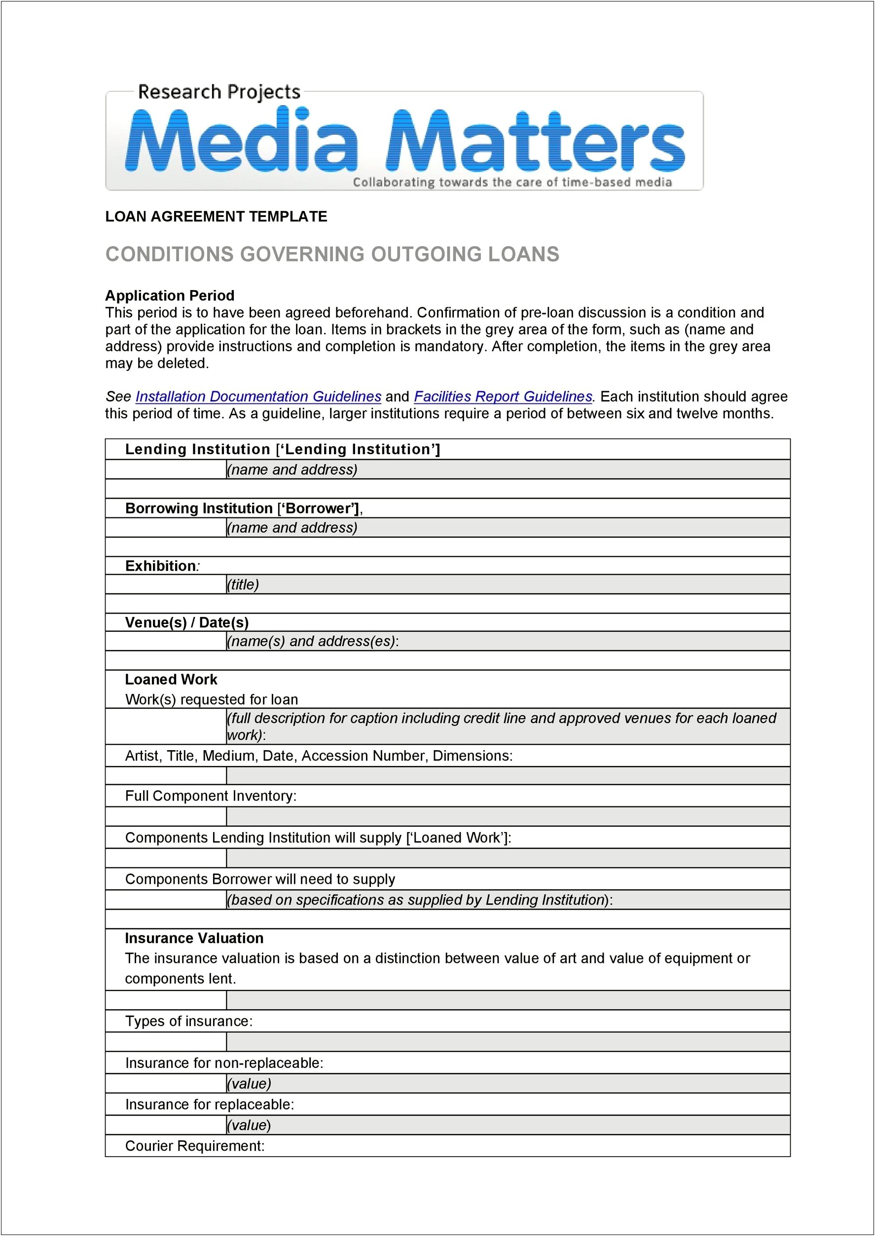 Personal Loan Agreement Template Uk Free