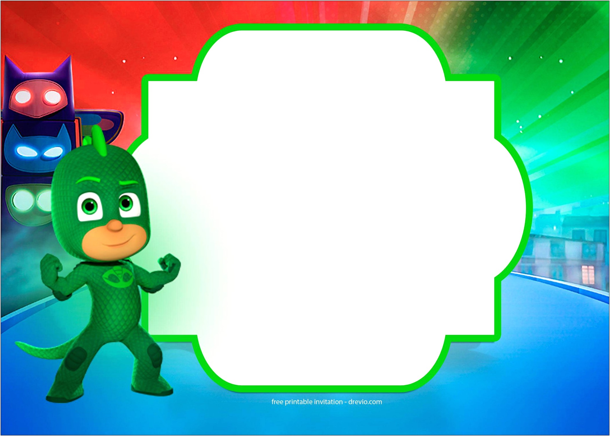 Pj Masks Birthday Invitation Template Free