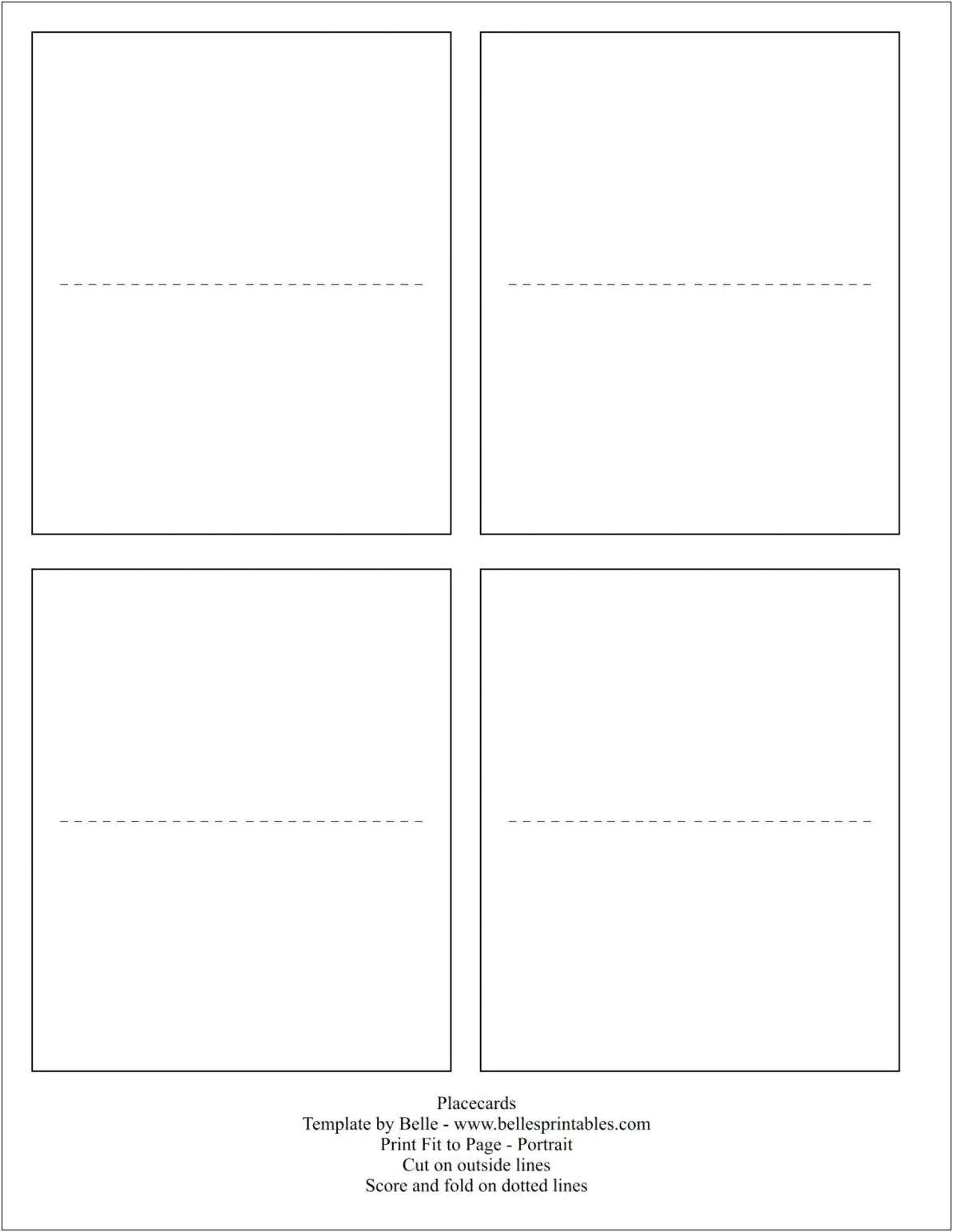 Printable Free Tent Card Template Word