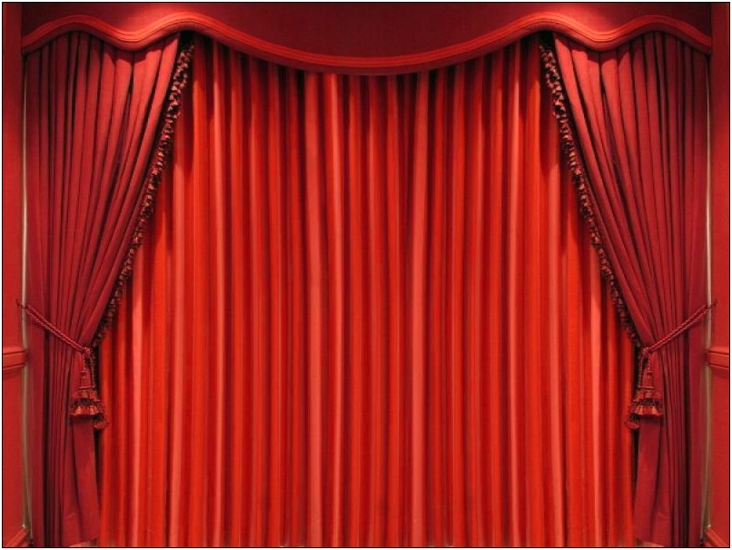 Red Curtain Powerpoint Template Free Download