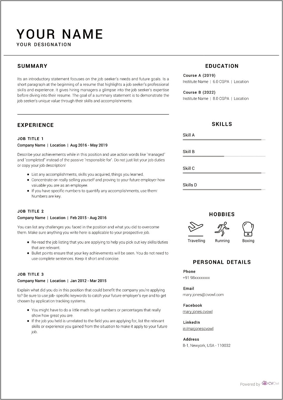Resume Template For Executive Huma Resource Professional - Resume ...