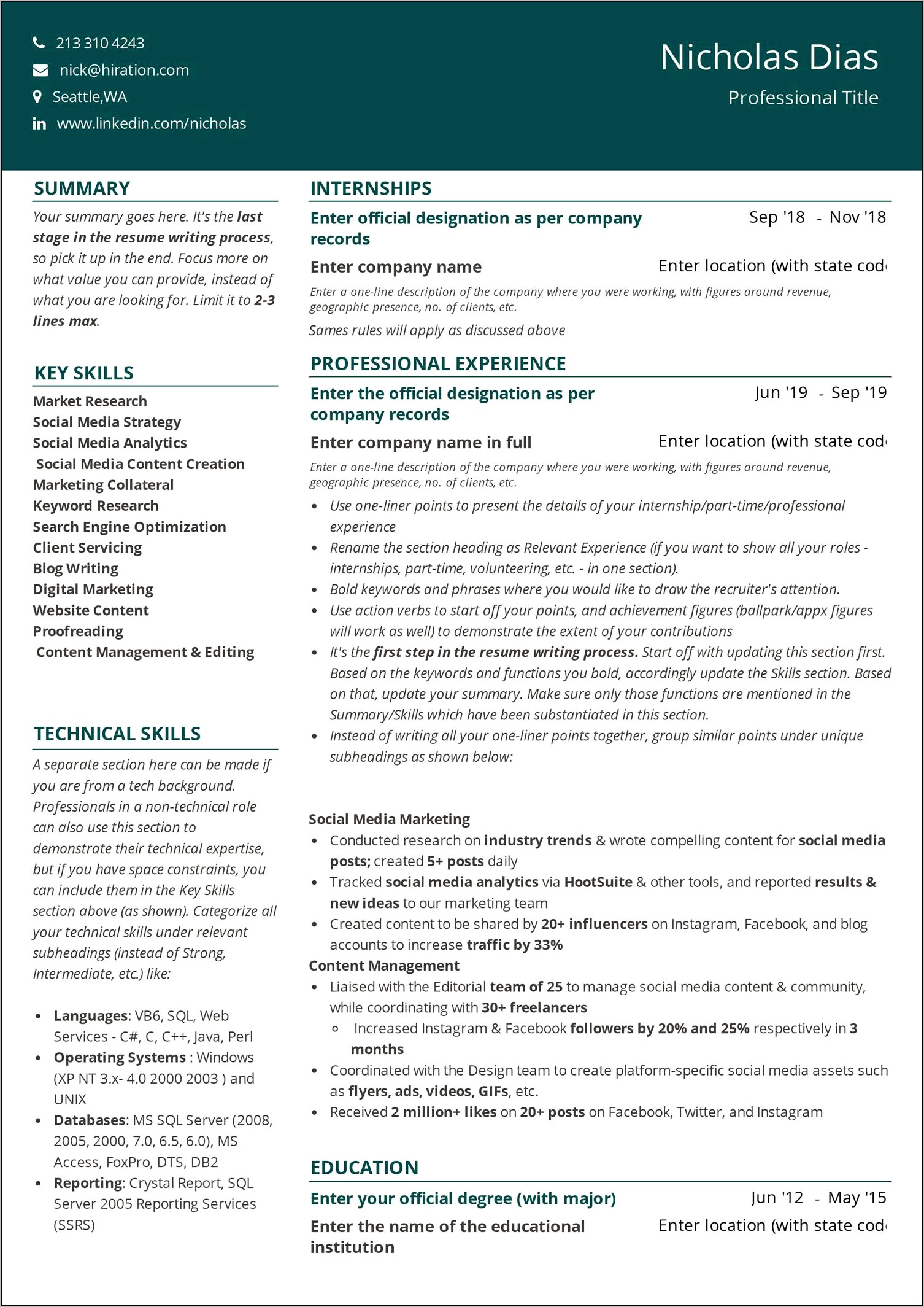 Resume Templates With Qualifications Summary At The Top