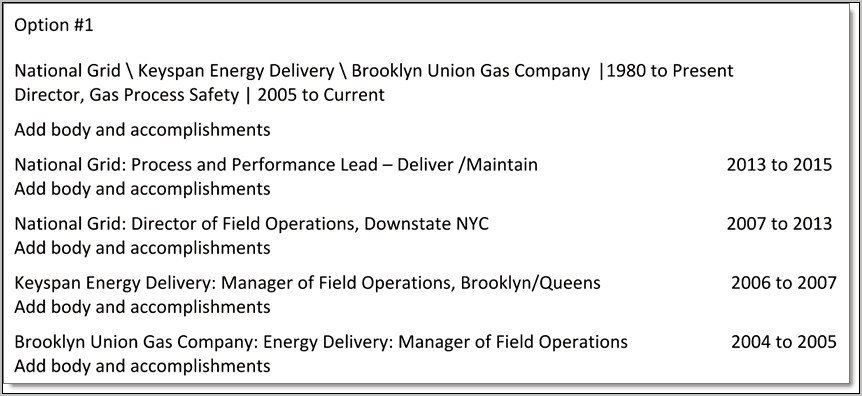 Resume Two Jobs Same Company Similar