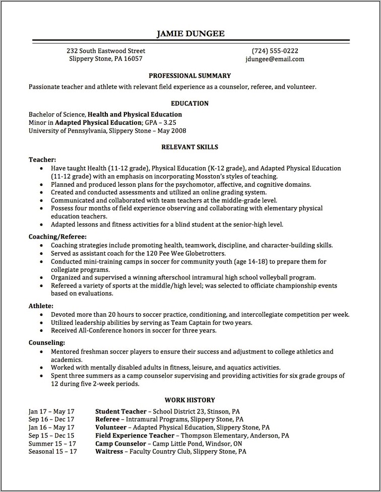 Resume With Two Jobs At Once