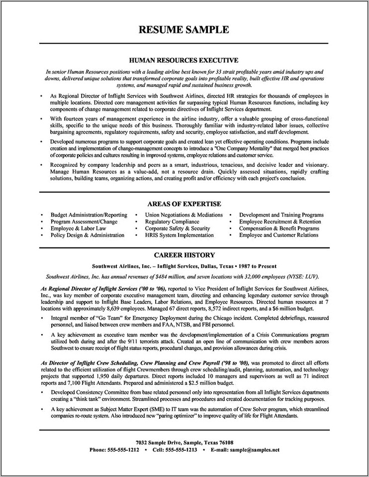 Resumes Objective For Human Resources Representative Position