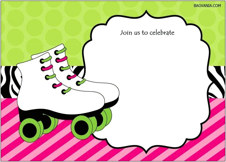 Roller Skating Party Invitation Template Free
