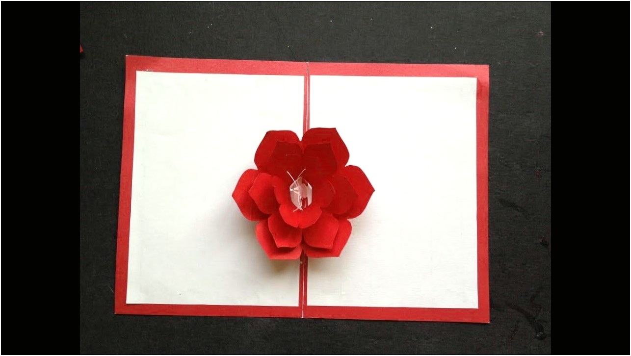 Rose Pop Up Card Template Free