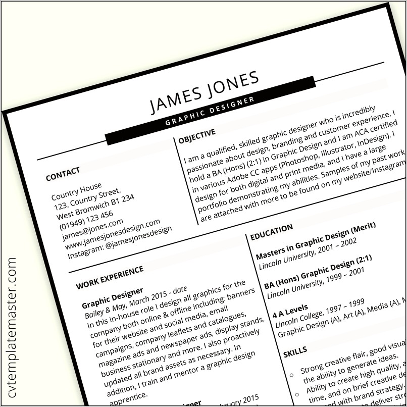 Sample Achievements In Resume For Graphic Designer