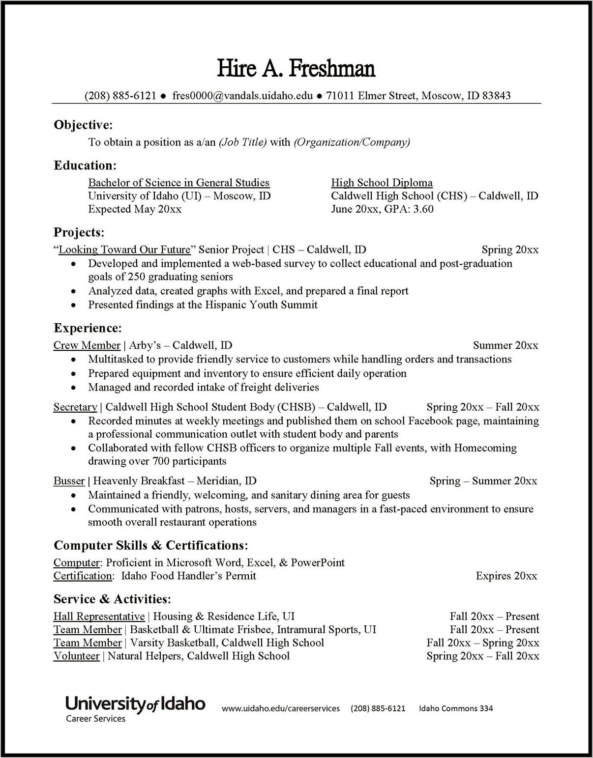 Sample Athletic Resume For College Template