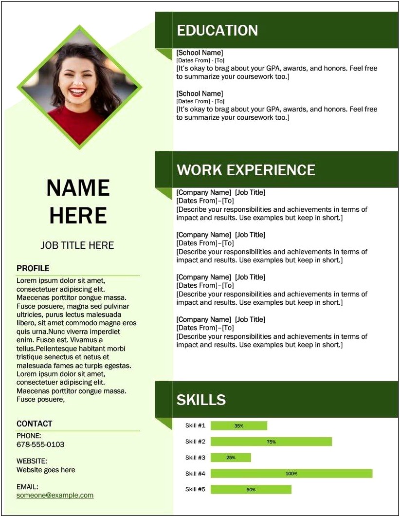 Sample Cv Template Word Free Download