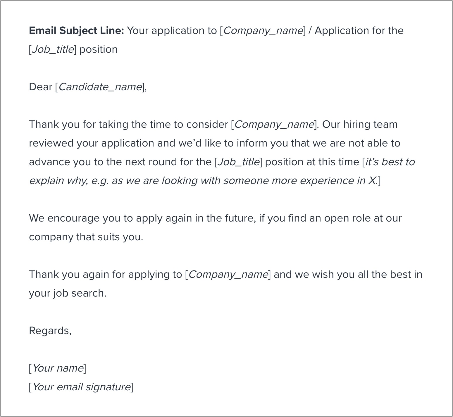 Sample Email To Applicants Resume Search