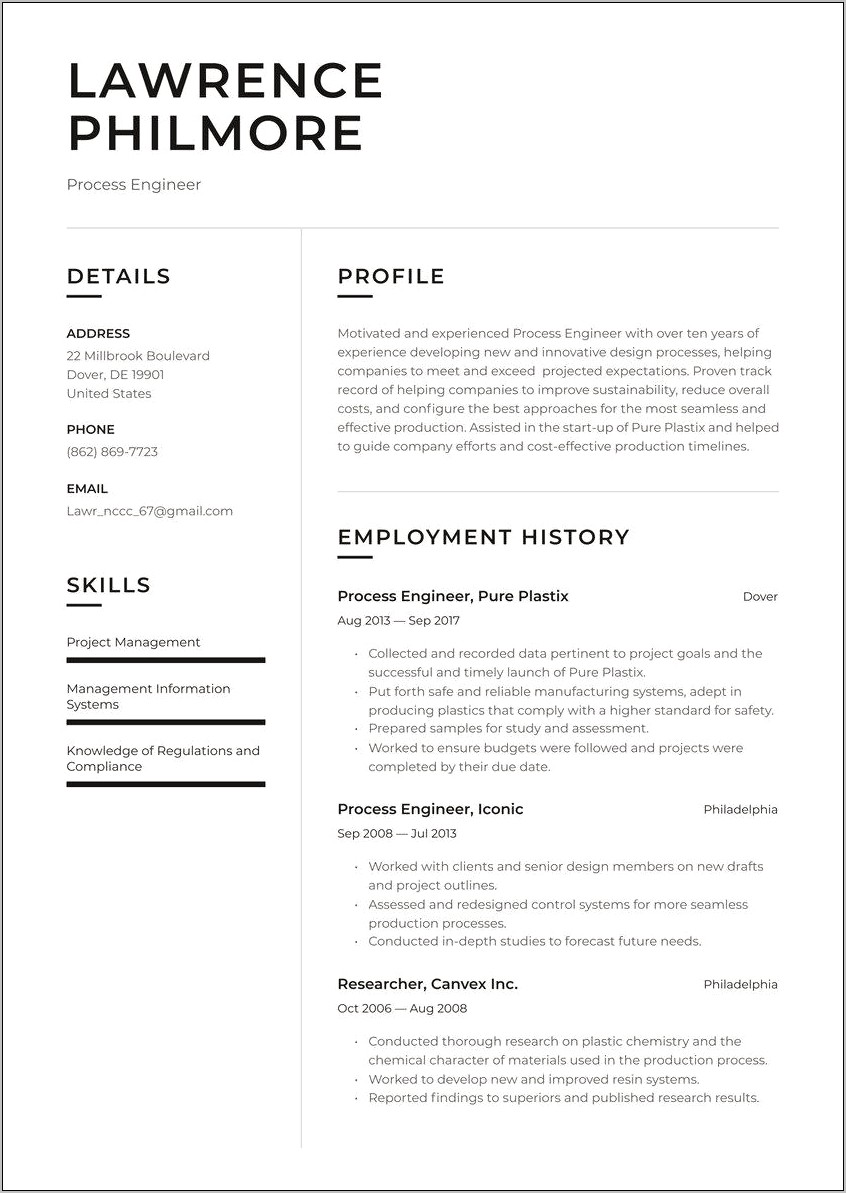 Sample Engineer Resume To Download