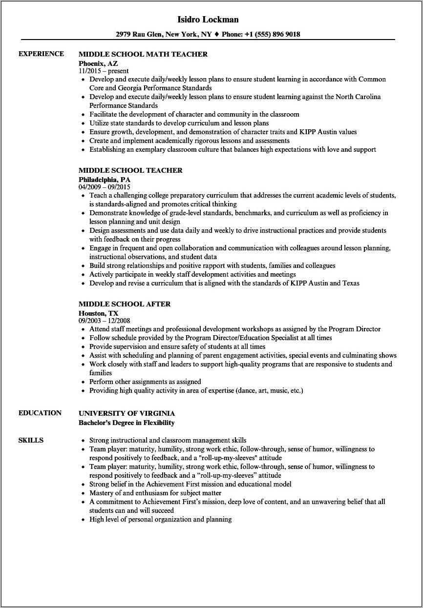 Sample Functional Resume For High School Student