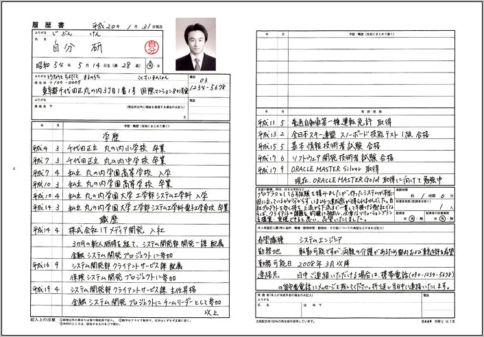 Sample Japanese Resume Format Pdf Download