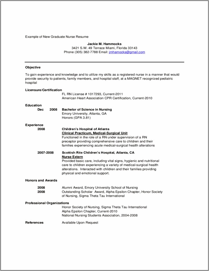 Sample Of Bestr Resume For Rn