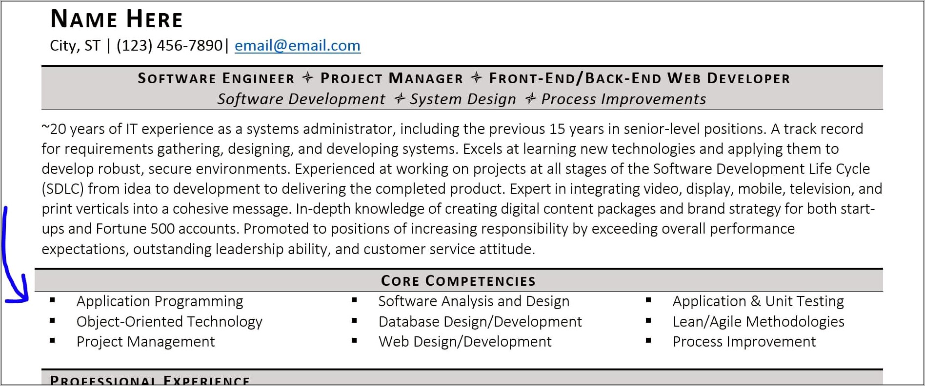 Sample Of Skills And Competencies In Resume