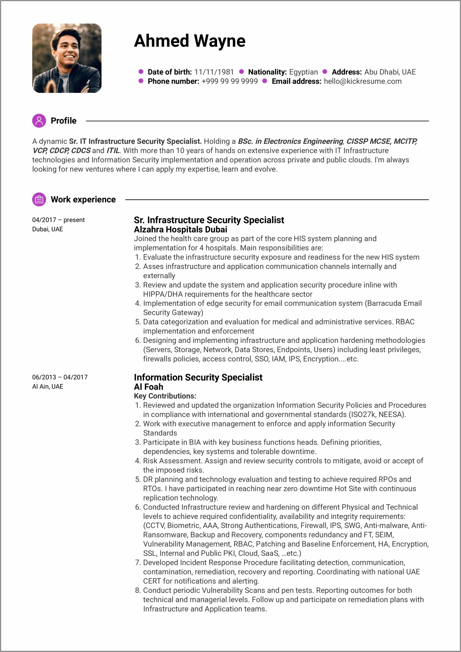 Sample Resume For 10 Years Experience In Net