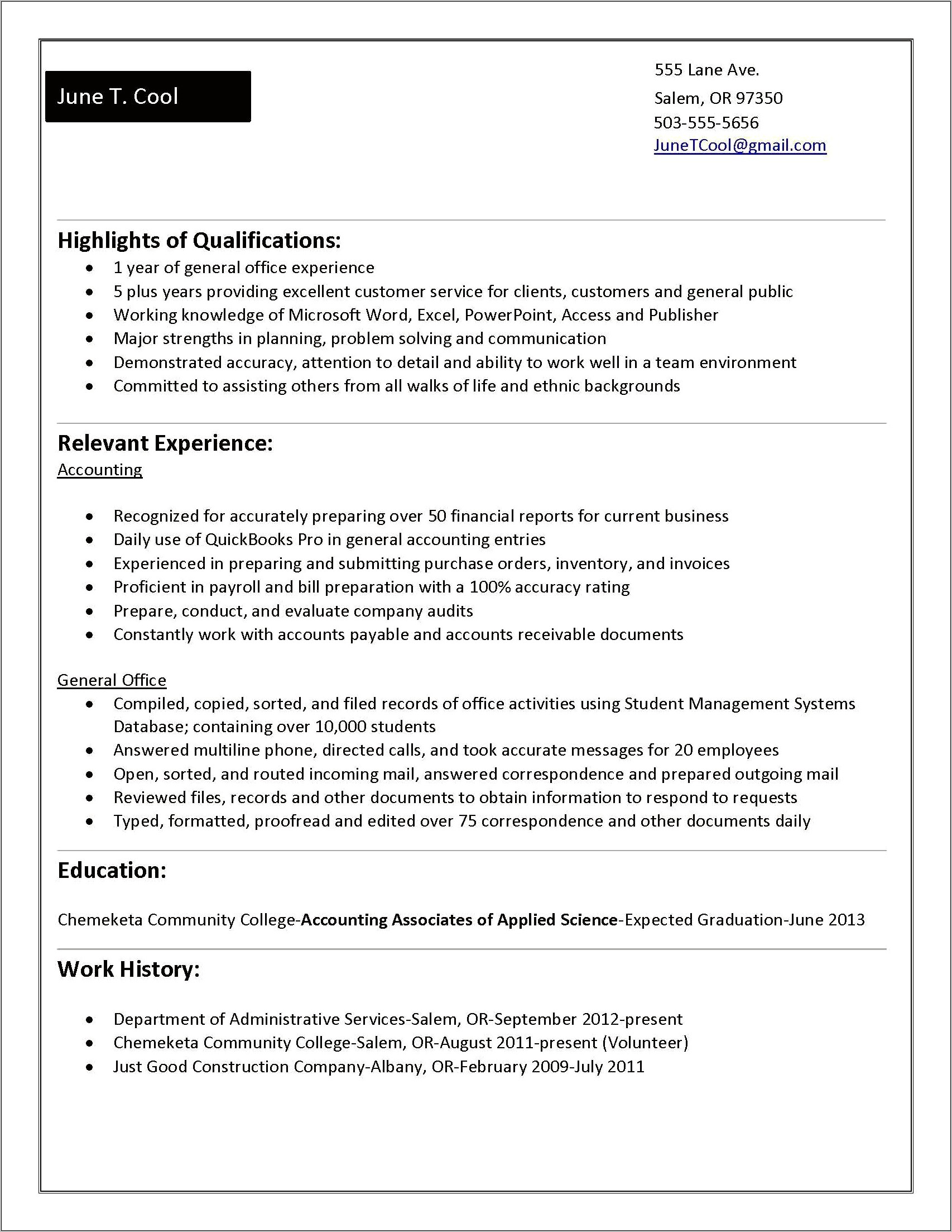 Sample Resume For 5 Years Experience