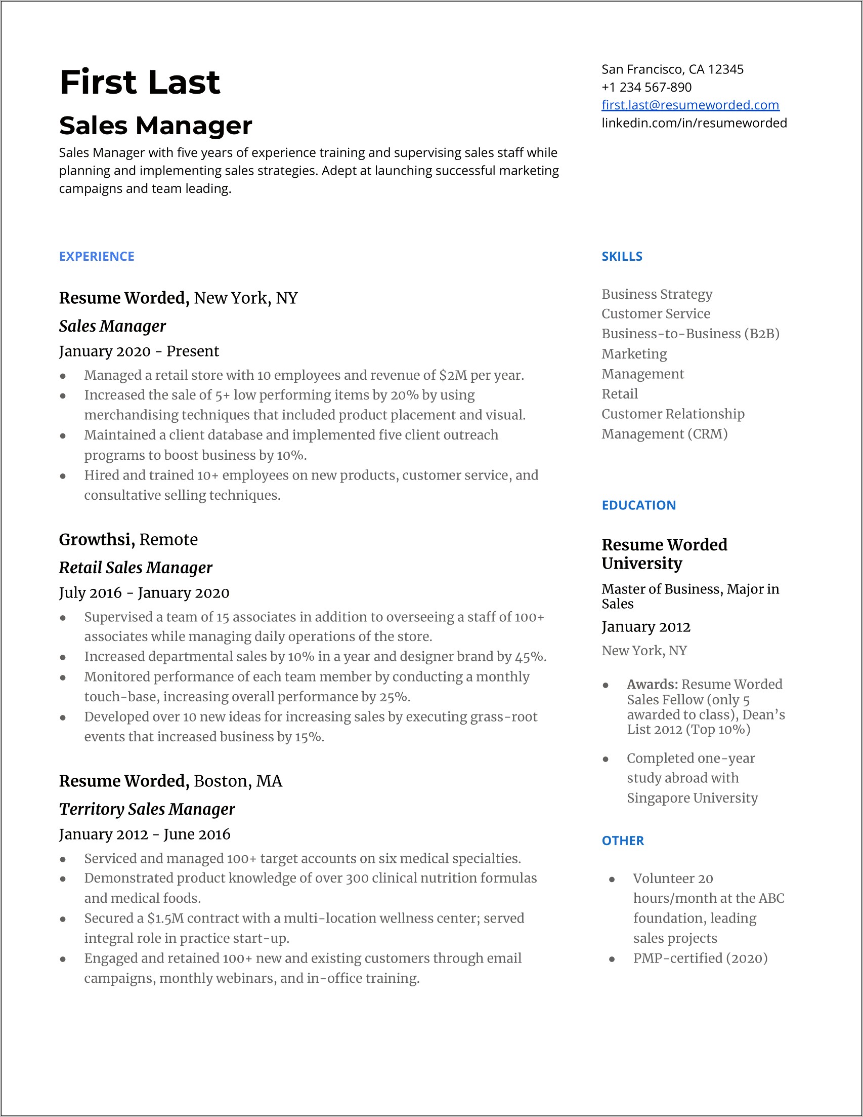 sample resume for team leader position