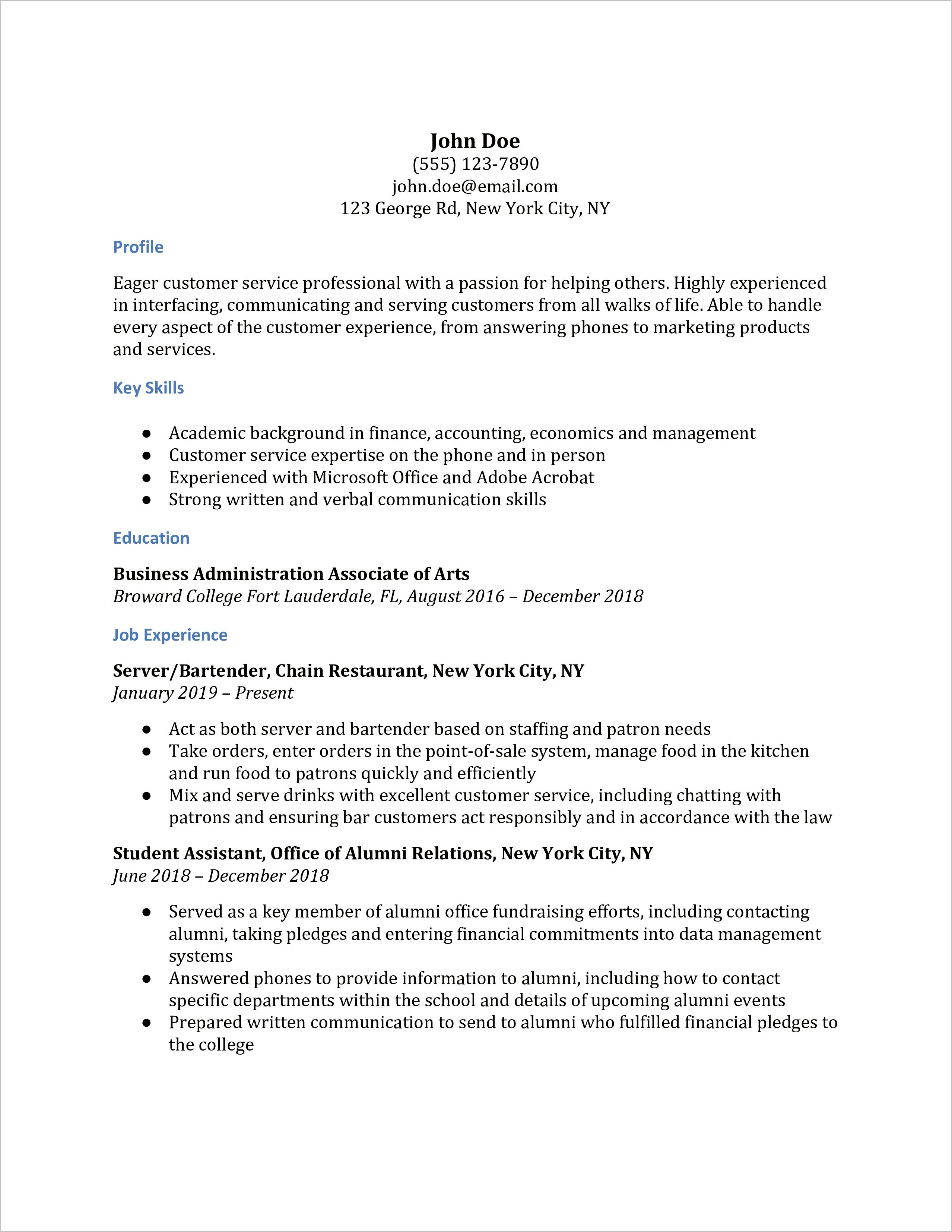 Sample Resume For Administrative Assistant With No Experience - Resume